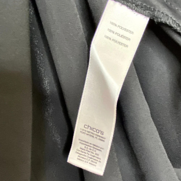 NWT Chico's 3 Lengthened Layer Bevin Basic Tank Top Sheer Black Button Down XL - Picture 6 of 10